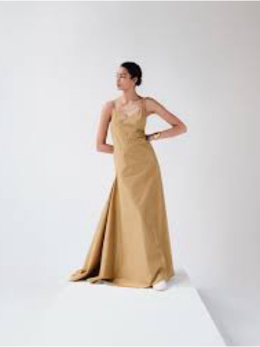 New STAUD Maxi Leonardo Dress Fawn Taffeta Gown Size 6 NWT $595